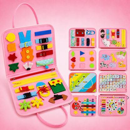Bimboloo - Montessori Busy Board – 7-in-1 Lernspielzeug für Kleinkinder