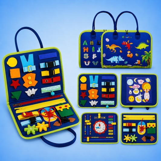 Bimboloo - Montessori Busy Board – 7-in-1 Lernspielzeug für Kleinkinder