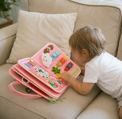 Bimboloo - Montessori Busy Board – 7-in-1 Lernspielzeug für Kleinkinder