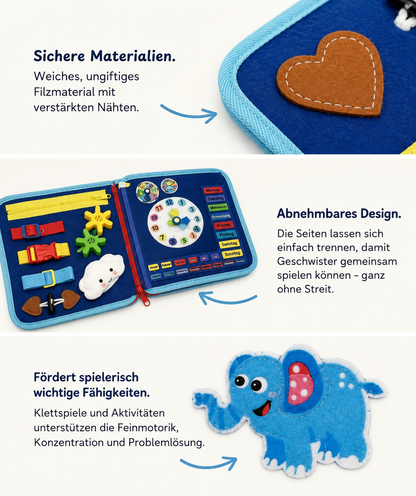Bimboloo - Montessori Busy Board – 7-in-1 Lernspielzeug für Kleinkinder