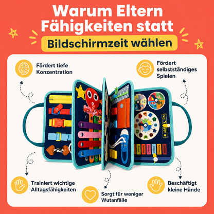Bimboloo - Montessori Busy Board – 7-in-1 Lernspielzeug für Kleinkinder