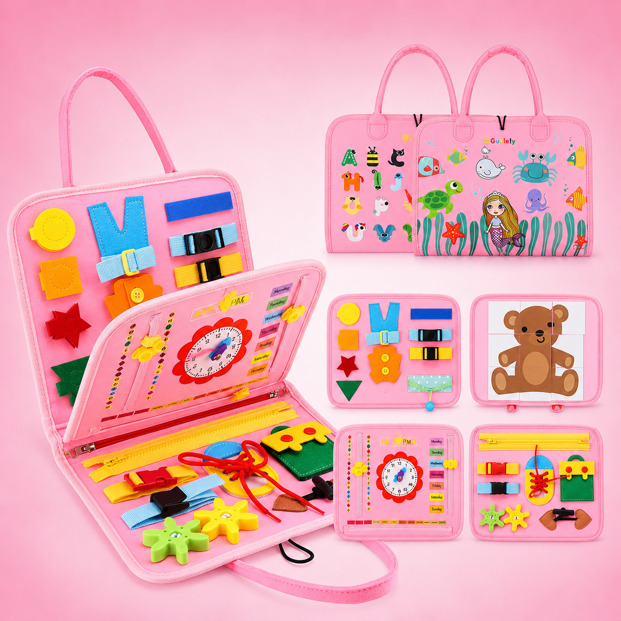 Bimboloo - Montessori Busy Board – 7-in-1 Lernspielzeug für Kleinkinder